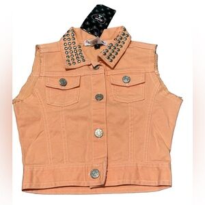 FLOWERS BY ZOE**Studded Denim Vest****Size 4 $118